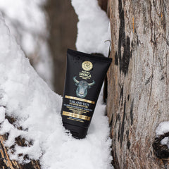 Natura Siberica Men Yak and Yeti packaging on shelf communicates rugged masculine care.