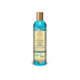 Natura Siberica Oblepikha Shampoo bottle close-up highlighting nourishing care for damaged hair