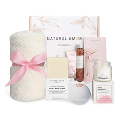 Natural Amor Los Angeles spa gift set jade roller for soothing facial pampering