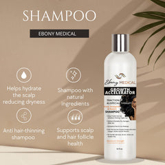 Natural Curves Ebony creamy lather demonstrates gentle cleansing for thinning hair.