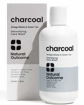 Natural Outcome Charcoal Face Wash bottle pump for daily detox and oil control.
