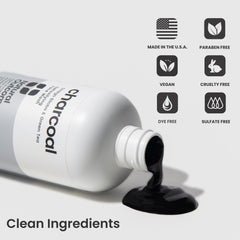 Natural Outcome Charcoal Face Wash close-up of activated charcoal particles for deep cleanse.