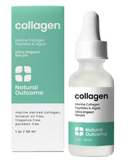 Natural Outcome collagen serum bottle for daily facial care and hydration.