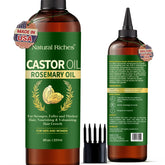 Natural Riches Castor Oil with Rosemary bottle highlights nourished, fuller-looking hair.