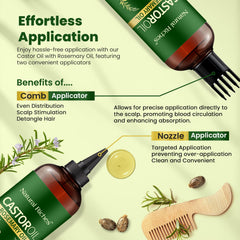 Natural Riches Castor Oil with Rosemary packaging closeup for premium hair nourishment.