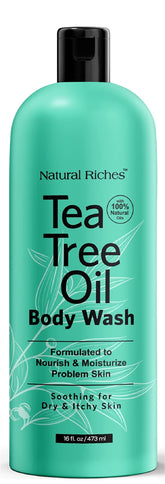 Natural Riches Tea Tree Body Wash bottle for daily cleansing