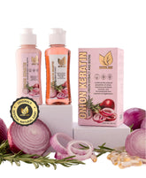 Natural Sant onion keratin Duobox 120ml bottle for deep repair and frizz control.
