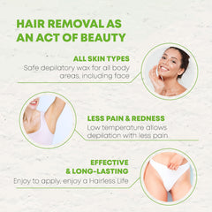 NATURAL-WAX residue-free skin close-up highlights clean finish after use.