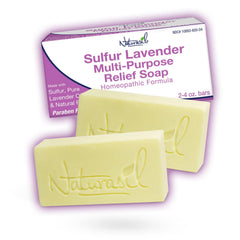 Naturasil sulfur soap lavender bar front closeup for gentle cleansing