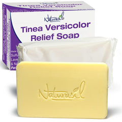 Naturasil Tinea Versicolor Soap 2-pack packaging showing ready-to-use bars