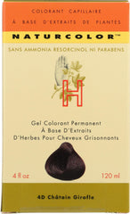 Naturcolor haircolor 4D clove jar showing rich chestnut tone.