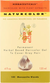 naturcolor Manzanita Blonde bottle demonstrates gentle, ammonia-free permanent color.