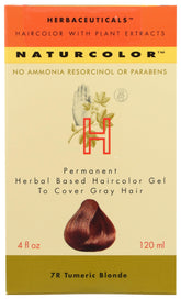 Naturcolor turmeric-blonde haircolor bottle for warm, coppery gray coverage