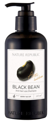 Nature Republic Black Bean Anti Hair Loss Shampoo bottle promotes nourishment and shine