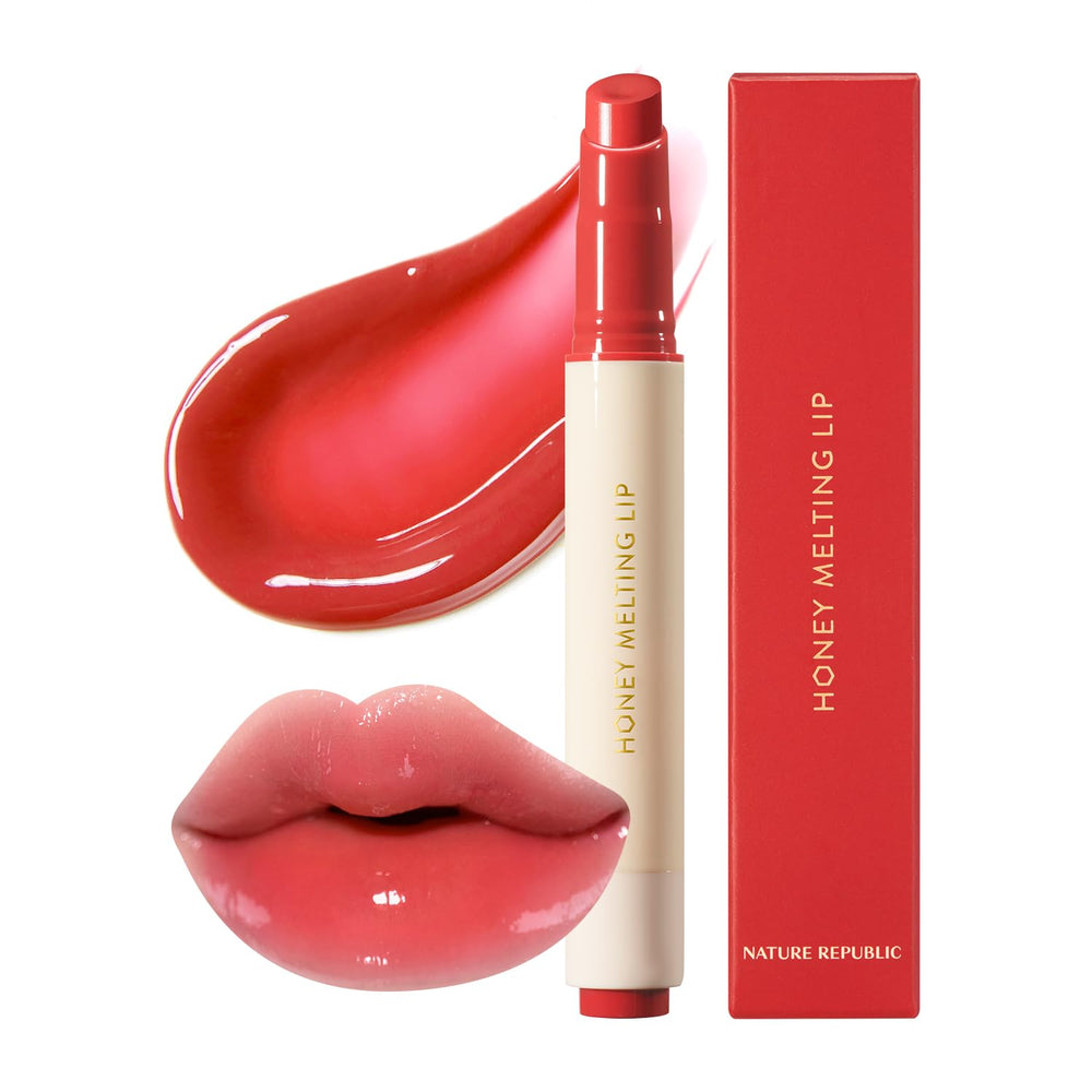 Nature Republic Honey Melting Lip 04 Pomegranate outer packaging highlighting premium hydration.