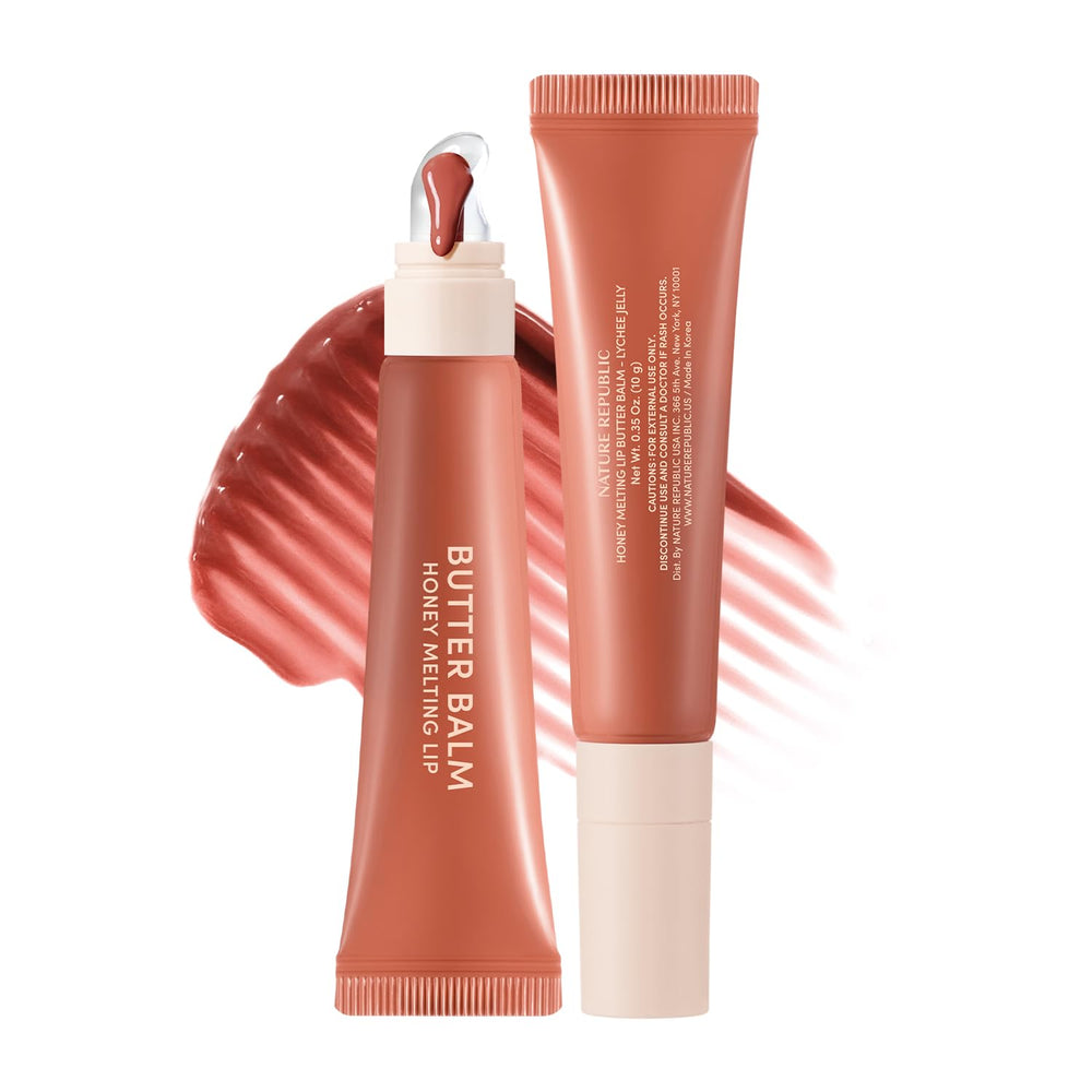 Nature Republic Honey Melting Lip Butter Balm Lychee Jelly tube with sheer gloss and hydration.