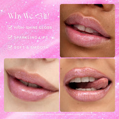 Shimmering finish on Nature Republic lip glitter catching light