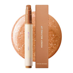 Nature Republic Honey Melting Lip Glitter Maple 14 bottle close-up with glassy glow