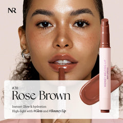 Nature Republic Honey Melting Lip Rose Brown close-up, rich honey-like texture for smooth lips.