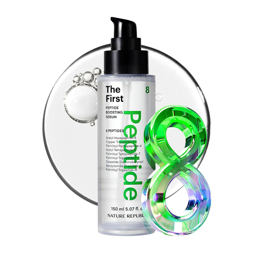 Nature Republic The First Peptide Boosting Serum bottle pour for smooth, even application.