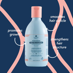 Nature Spell Bond Repair Conditioner bottle highlighting frizz control and smoothness.