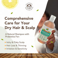 Nature Sustained raw plants and fruits label emphasizes natural ingredients for gentle cleanse.