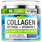 Nature Theory Collagen Cream bottle demonstrates a premium anti aging moisturizer for daily use.