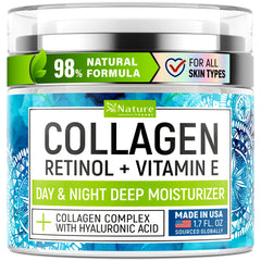 Nature Theory Collagen Cream bottle demonstrates a premium anti aging moisturizer for daily use.