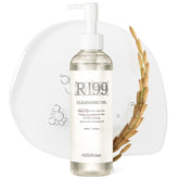 NatureClass R199 Rice Cleansing Oil bottle pour demonstrates gentle makeup removal