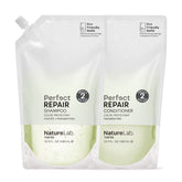 NatureLab.TOKYO Perfect Repair Shampoo pour for damaged hair delivers cleansing and renewal.
