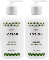 Nature's Apothecary hemp-patchouli lotion pack-2 shot for silky, hydrated skin.