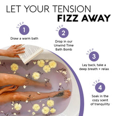Nature's Beauty lavender rosemary bath bomb dissolving in water releasing fizz