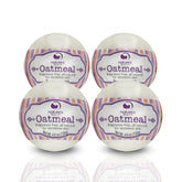 Nature's Beauty oatmeal bath bombs in box, ideal gift for spa-like relaxation.