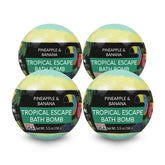 Nature's Beauty Tropical Escape packaging highlights premium bath bombs for at-home spa.