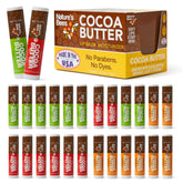 Nature's Bees Cocoa Butter Lip Balm 24-pack front view for convenient lip care.