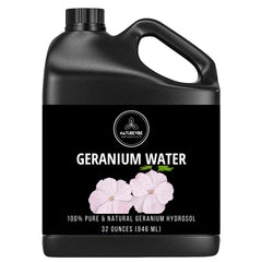 Naturevibe Botanicals Geranium Water 32oz bottle for refreshing facial hydration.