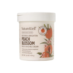 Close up of NatureWell Peach Blossom cream texture showing light hydration.