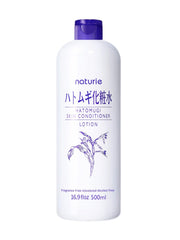 Naturie Hatomugi Skin Conditioner bottle pour for lightweight, non-greasy hydration.