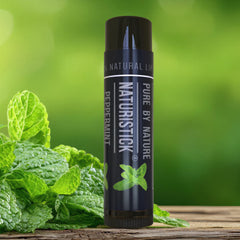 Naturistick 7-pack display shows convenient lip care for on-the-go.