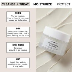 Naturium AHA Exfoliating Mask 10% spread on face demonstrates even application for texture improvement