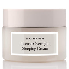 Naturium Intense Overnight Cream jar close-up highlighting rich hydration for overnight glow.