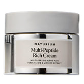 Naturium Multi-Peptide Rich Cream jar closeup showing rich hydration for daily nourishment.