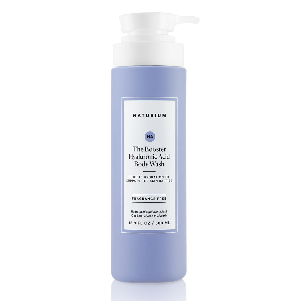 Naturium The Booster bottle hero shot highlighting hydrating formula for soft skin