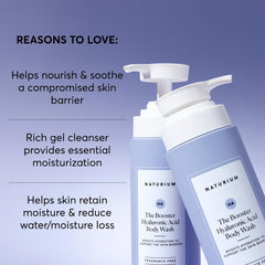 Naturium The Booster rich lather on skin during a shower