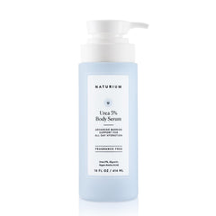 Naturium Urea 5% Body Serum bottle showing lightweight hydration for dry skin.