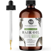 NaturoBliss Castor Rosemary Lavender oil bottle for nourishing hair care
