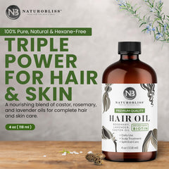 NaturoBliss oil dropper dispensing product for easy scalp nourishment
