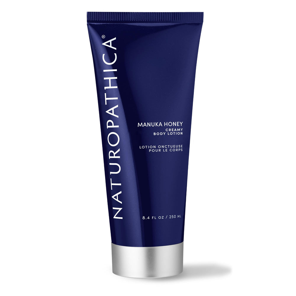 Naturopathica Manuka Honey Creamy Body Lotion bottle front for quick hydration