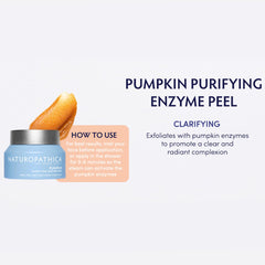 Naturopathica Pumpkin Purifying Enzyme Peel ingredients graphic highlighting lactic acid exfoliation.