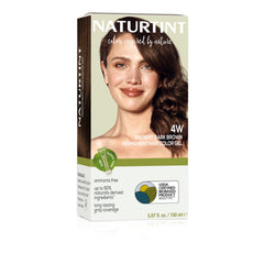 Naturtint 4W Radiant Dark Brown bottle applying color at home for salon-quality results